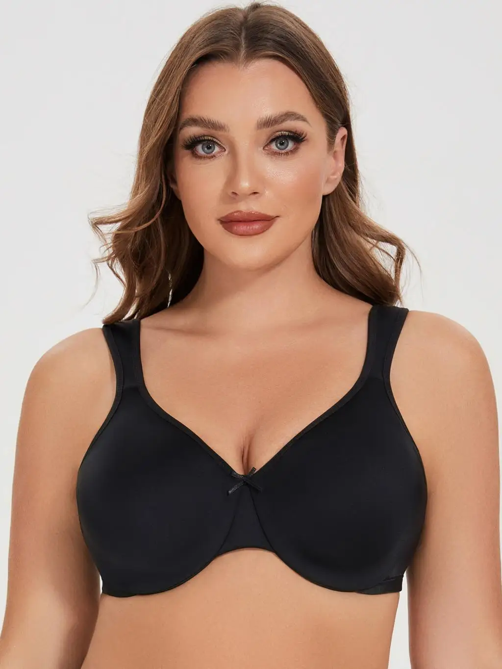MELENECA Women's Minimizer Seamless Unlined Comfortable Plus Size Underwire Bra 3