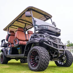 4 Wheel Drive Golf Buggy Car Lithium Battery Powered Golf Cart Off Road Tire 6 Passenger Long Endurance Electric Golf Cart