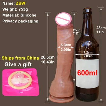 10inch Realistic Soft Silicone Huge Thick Dildo Anal Plug Rose Toy for Men Women Suction Cup Dick Gay Masturbators Double Penis 3
