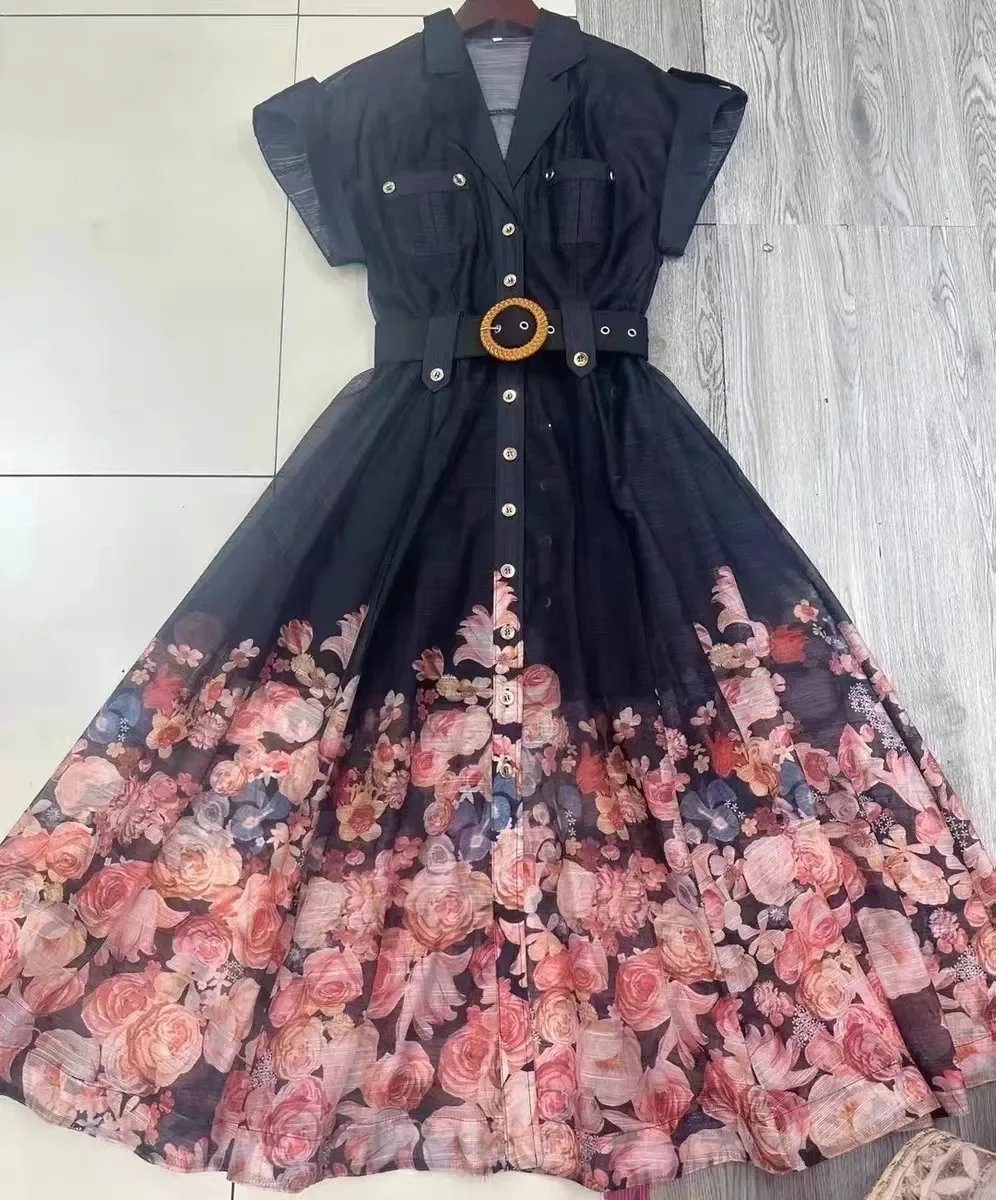 

Женское платье с цветочным принтом, льняные элегантные длинные платья, повседневные пляжные платья для отпуска, женская одежда, летняя одежда для женщин 2024