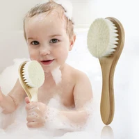 Baby Care Soft Wool Hair Brush for Newborn Wooden Infant Head Massager Portable Little Child Accessories Baby Shower Soft Mini 2