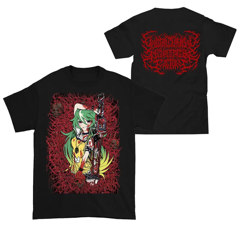 Yandere Chainsaw Factory Saw Sauce Schwarz Gold Dark Rock Animation Anime Freizeit T-Shirt Luxusmarke für Herren und Damen 2026