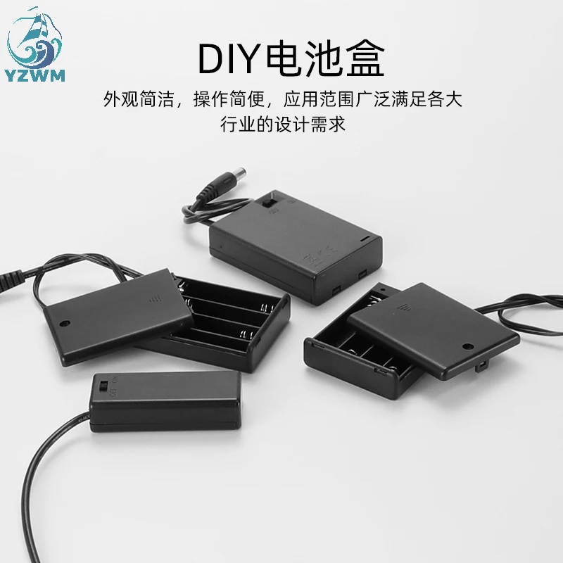 Battery Case AA No.5 AAA No.7 series Battery Box Tape Line with Switch DC Head DIY Battery Holder 1 2 3 4 6 8