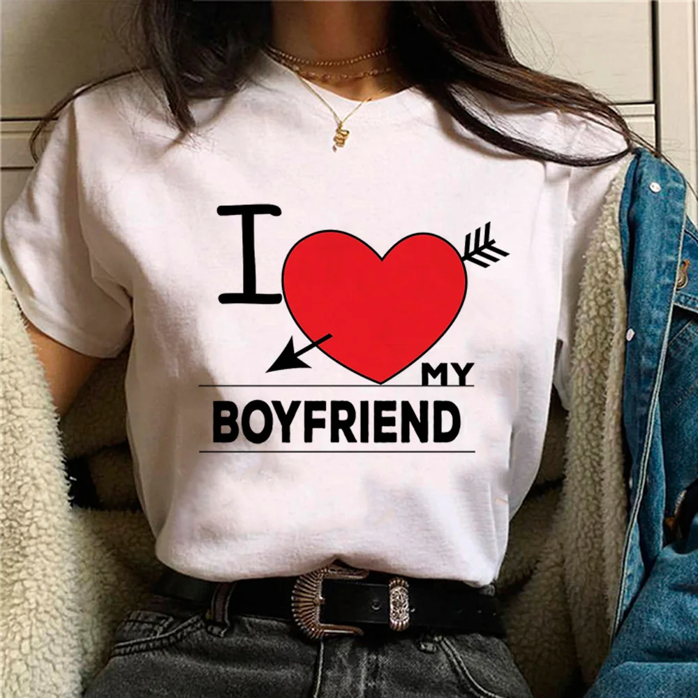 

i Love My Boyfriend Girlfriend tshirt women comic manga summer top girl 2000s clothes