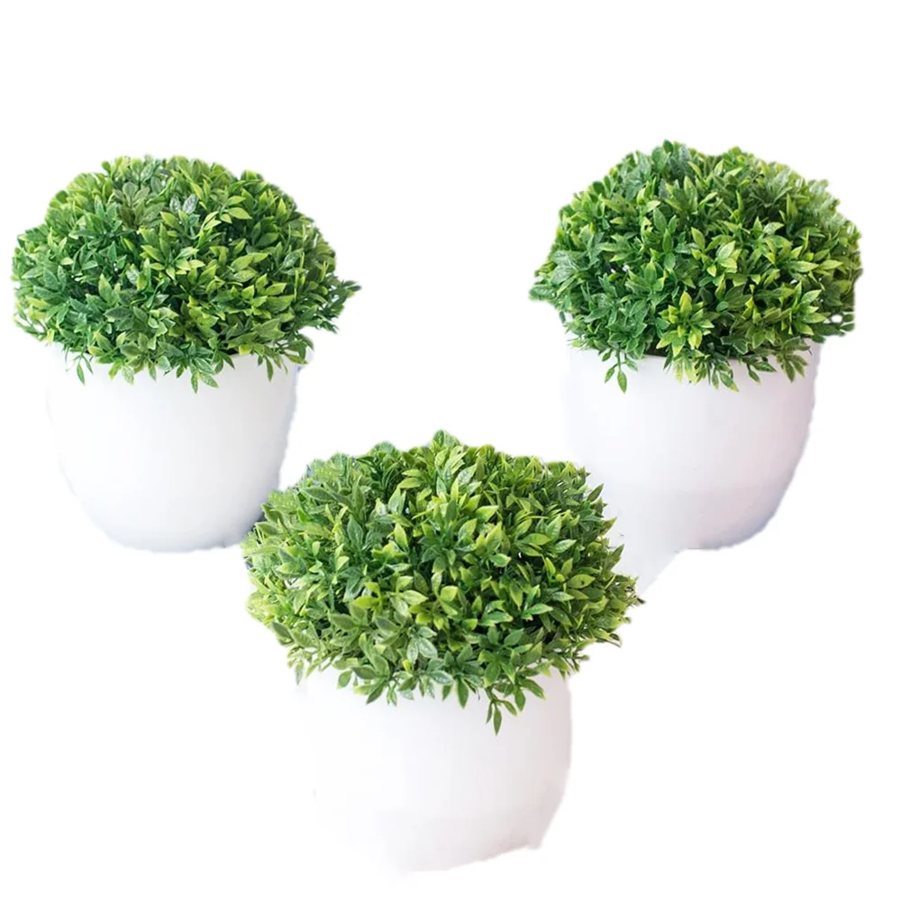 

1Pc Artificial Grass Ball Green Plant Bonsai Miniascape Wedding Party Home Table Bonsai Decor