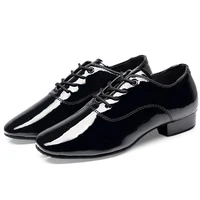 Men's Soft Latin Dance Shoes Modern Dance plus-size 2.5cm heel For Boy Ballroom Tango Children Man Black dance shoes Soft Sole 1