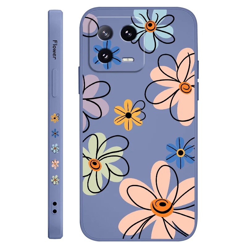 Enhanced Hoop Flower Liquid Silicone Phone Case Cover