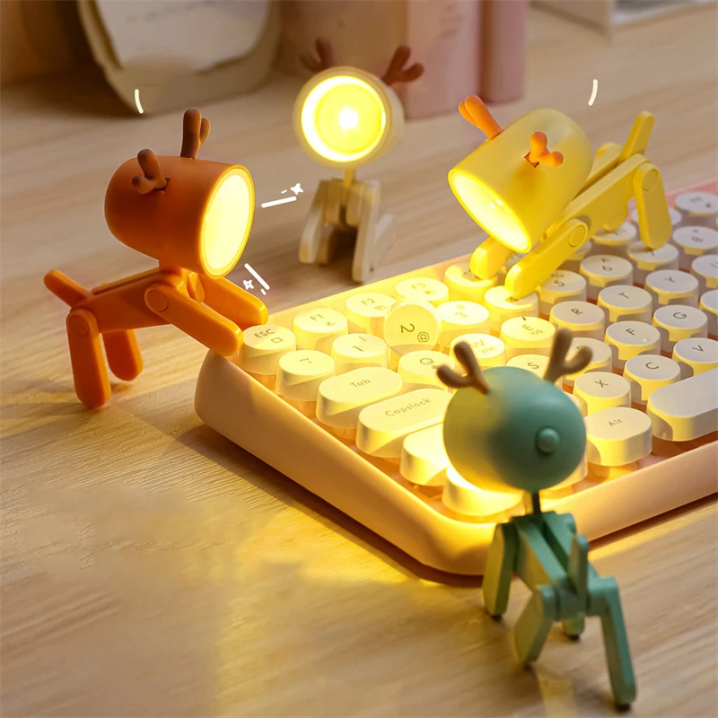 Kawaii Mini Led Desk Lamp Cute Book Night Light for Bedroom Study