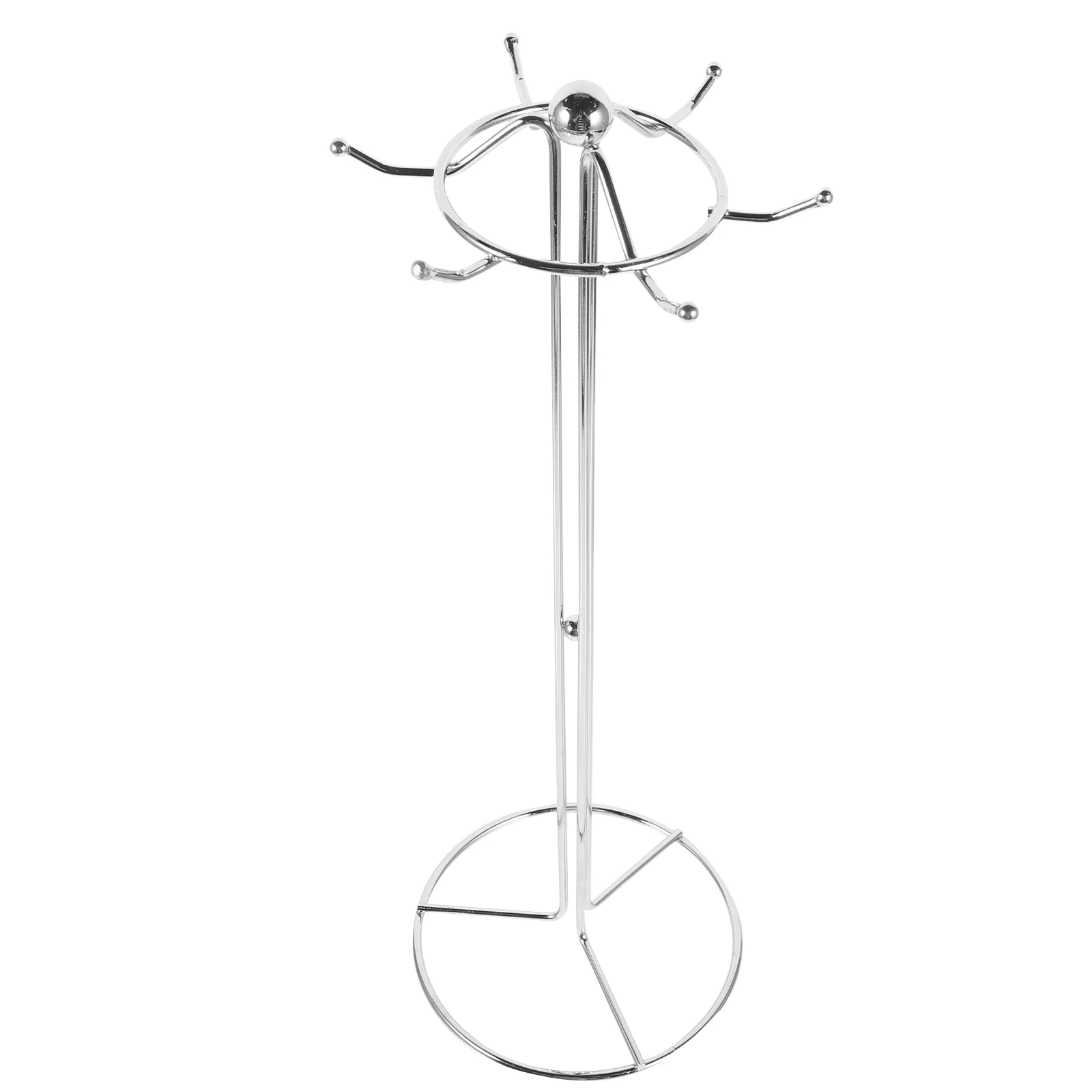 Kitchen Storage Rack Stainless Iron Kitchen Rack Drain Rack Spatula Holder Stand Minimalist Holder(6 Hooks Round Shelf)