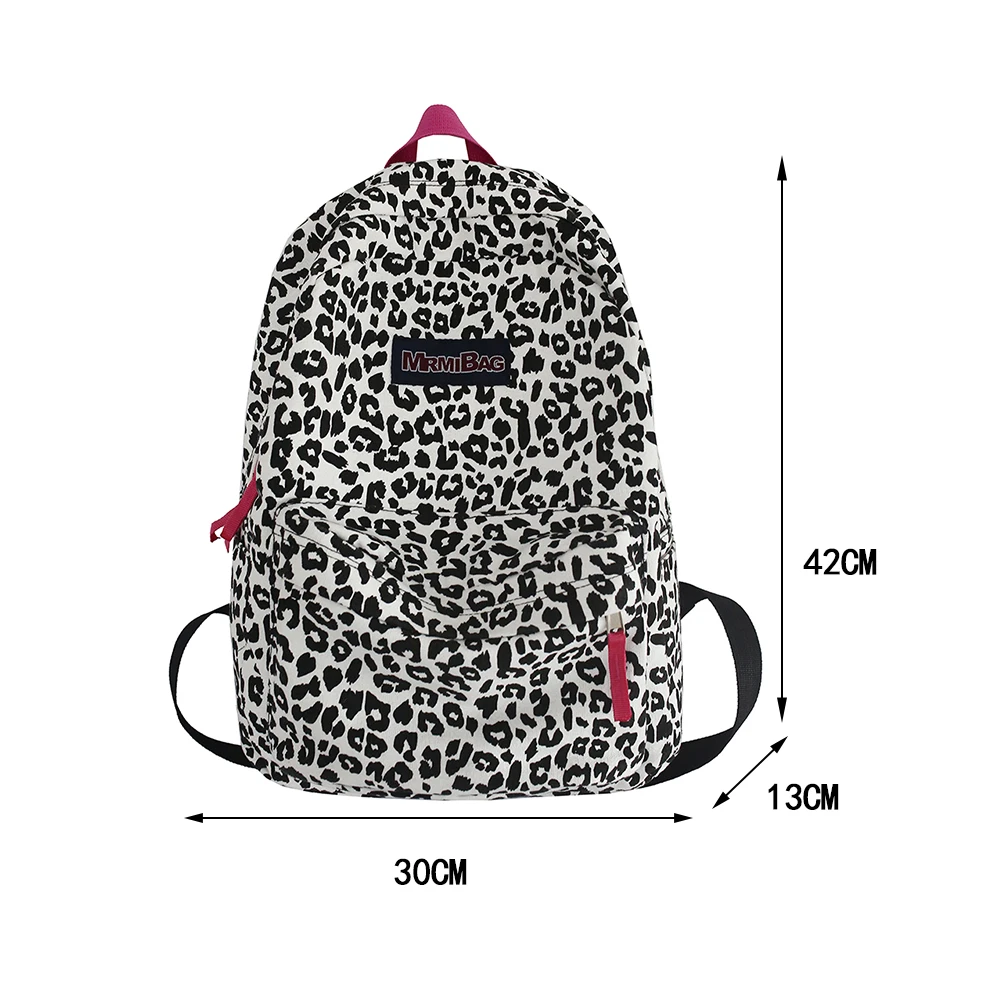 

Women Canvas Backpack Zebra Cow Print Pattern School Book Bag Ladies Large Capacity Travel Bag Female Multi-Pockets Shoulder Bag