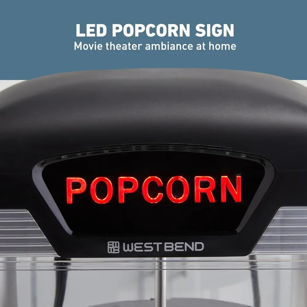 4 Qt Popcorn Machine, Polycarbonate (PC) Gourmet Popcorns Maker Machine with Nonstick Popcorn Kettle Scoop
