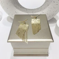 Fashion Statement Earring Long Statement Gold Color Bling Tassel Earrings For Women Female Wedding Daily Pendant Jewelry Gifts - Image 5