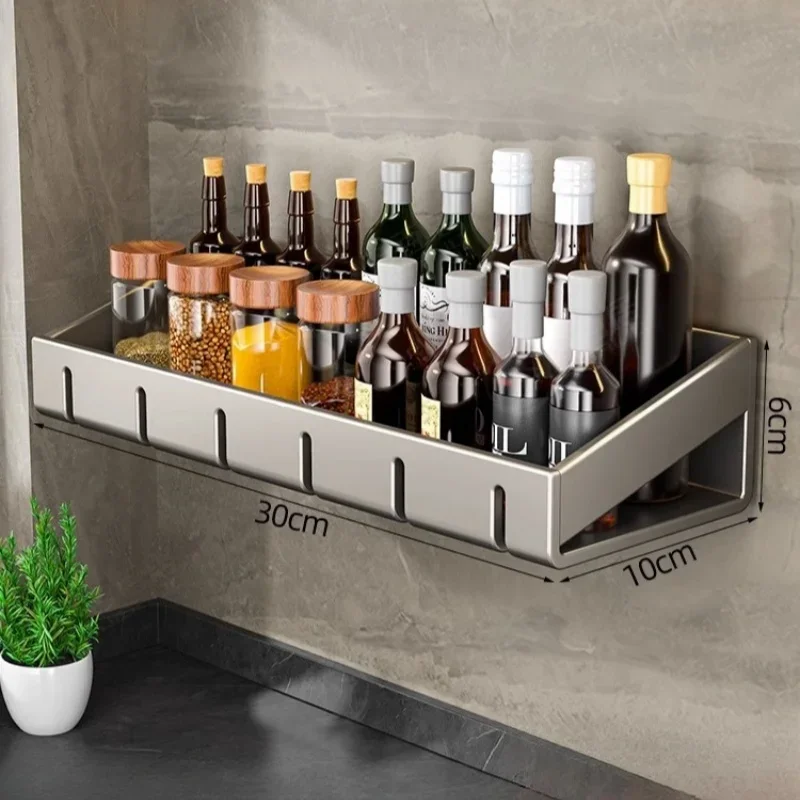 קיר רכוב מטבח קיר מתלה תבלין מדף מטבח אחסון קיר מדף המארגנים תלויים מתלה וו למטבח