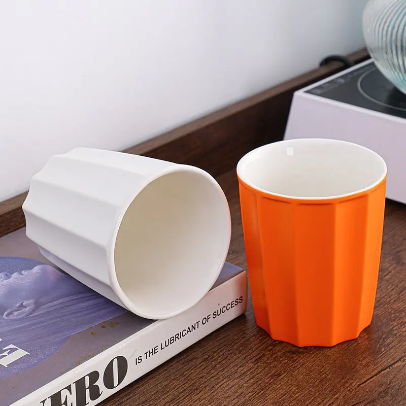 400ML Ceramic Cup Nordic Style Mug Simple Stripe Water Cup Flat Bottom  Coffee Cup Microwave Safe Ceramic Milk Mug coffee mug - AliExpress