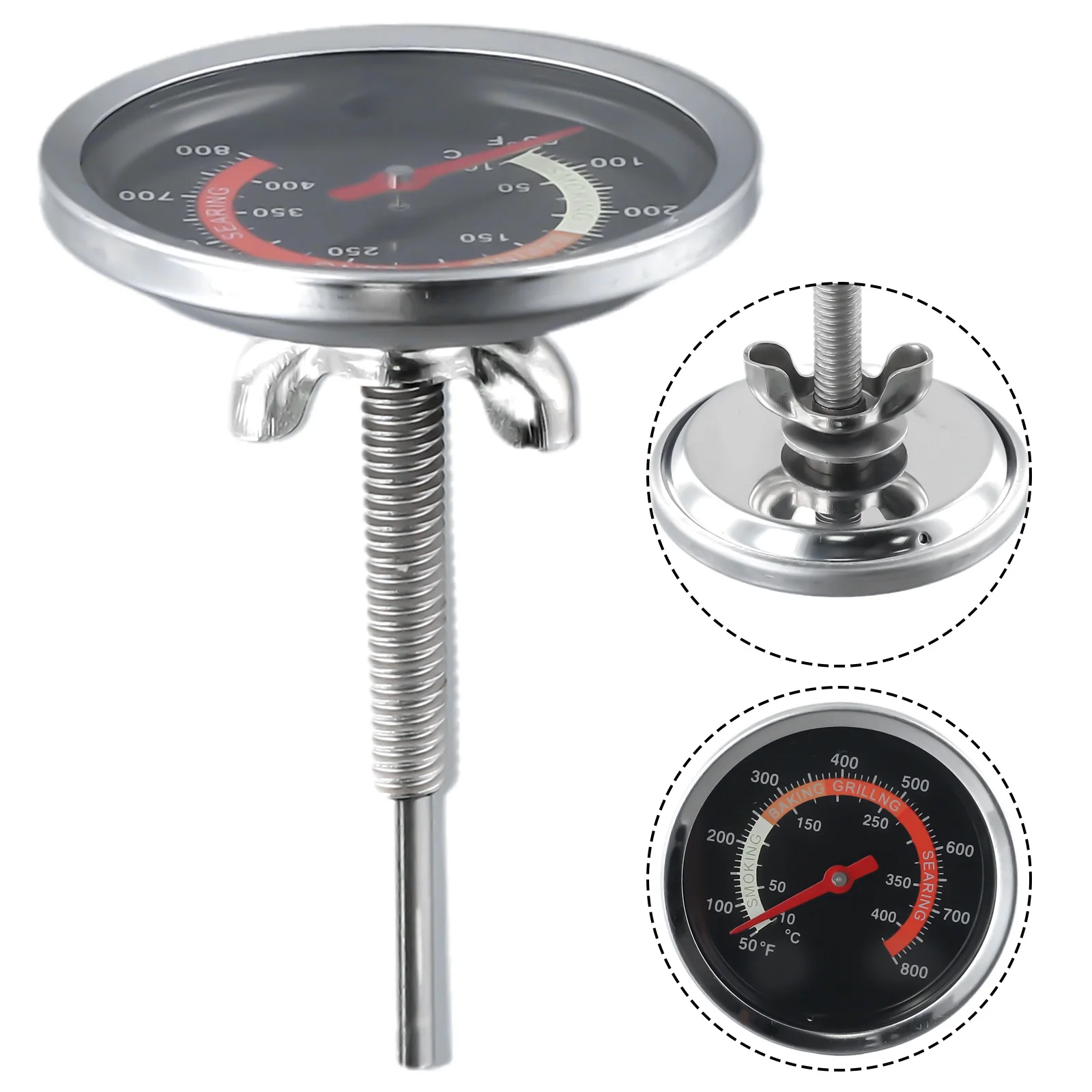 

Barbecue Thermometer Smoker Grill Temperature Gauge Oven Temp Gauge 10~400℃ BBQ Cooking Food Probe Grill Oven Kitchen Tools
