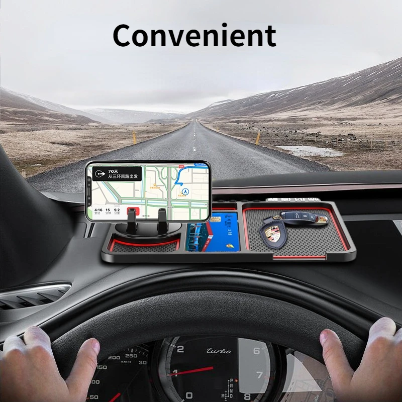 Silicone Car Anti-Slip Mat Auto Phone Holder Sticky Anti Slide Dash Phone Mount Parking Number Card Car Pad Mat