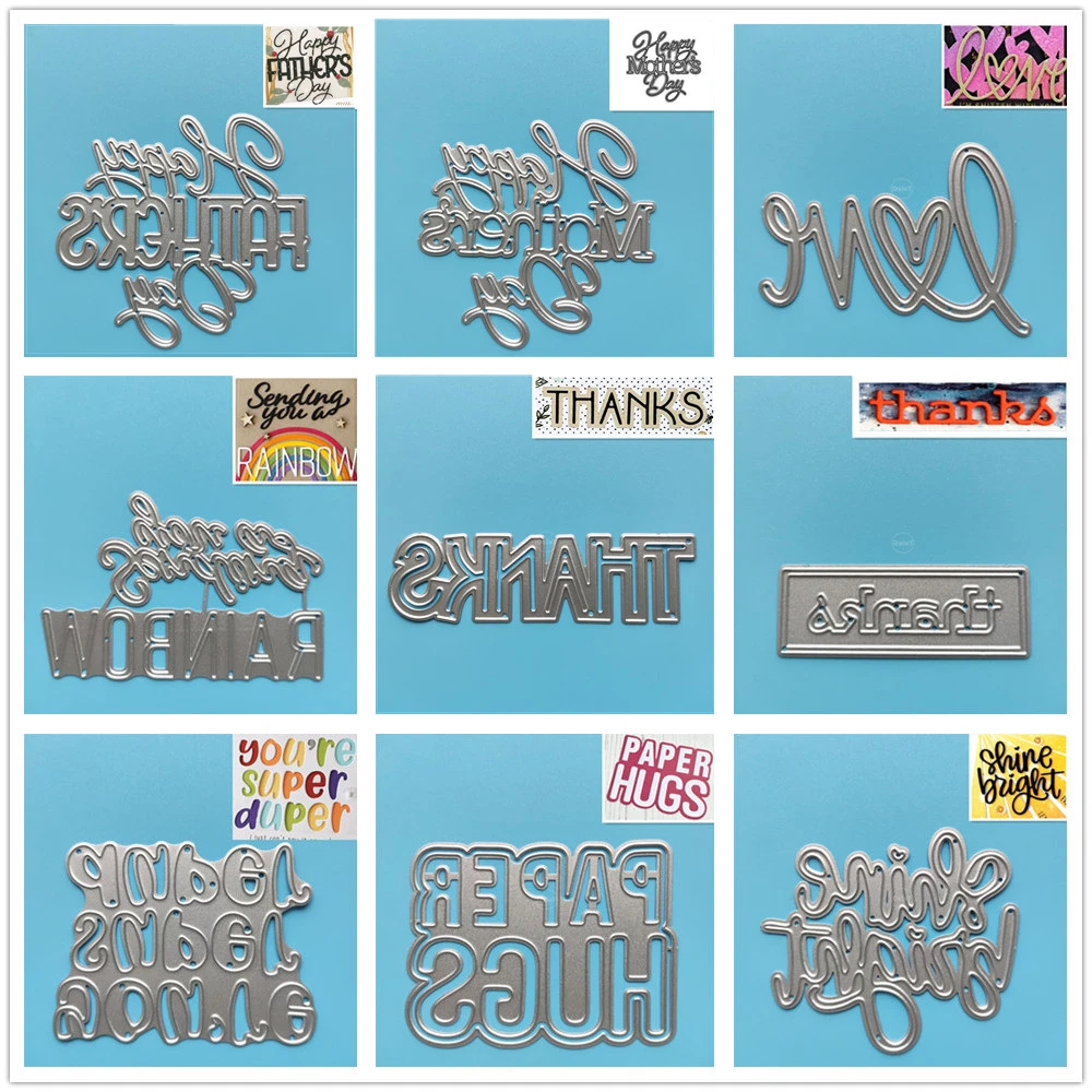 (29 Styles) 2021 Holiday Blessing Words Metal Cutting Dies DIY Scrapbooking Paper Album Crafts Mould Punch Embossing Stencils