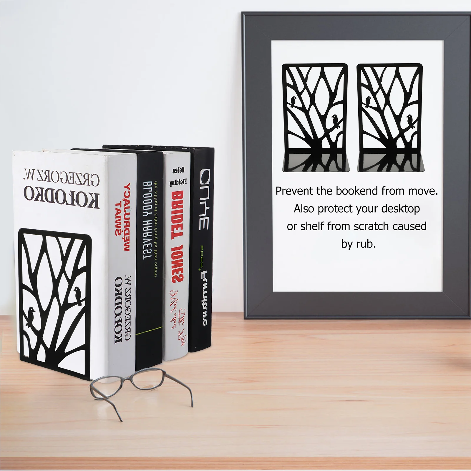 Bird Branches Book Stand Bookshelf for Kids Metal Holder Heavy Duty Bookend Iron Bookends Child Organizer