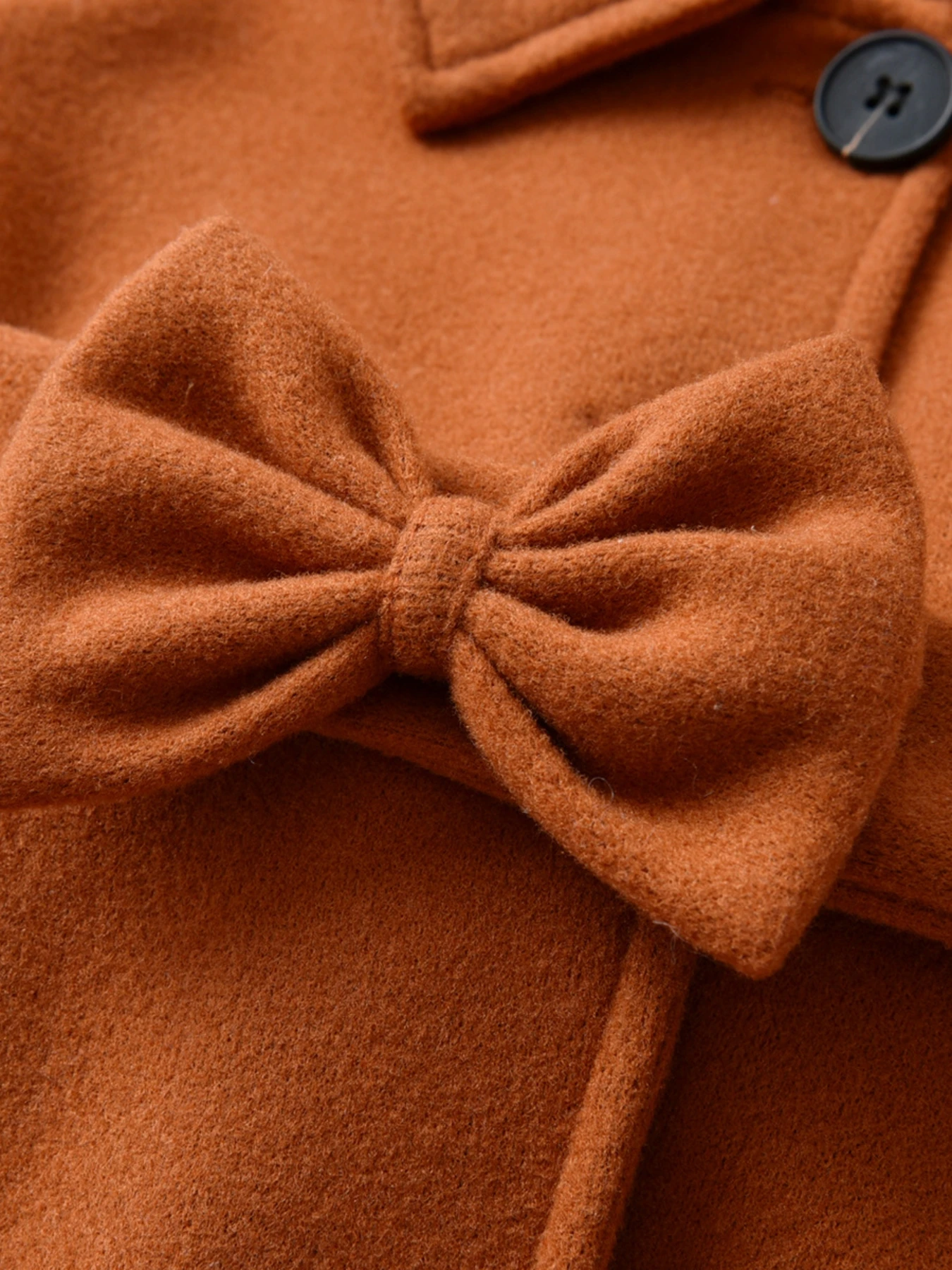 Girls Outerwear Spring and Autumn Girls' Single-breasted Toddler Jacket Casual Solid Color Cute Bow Belt