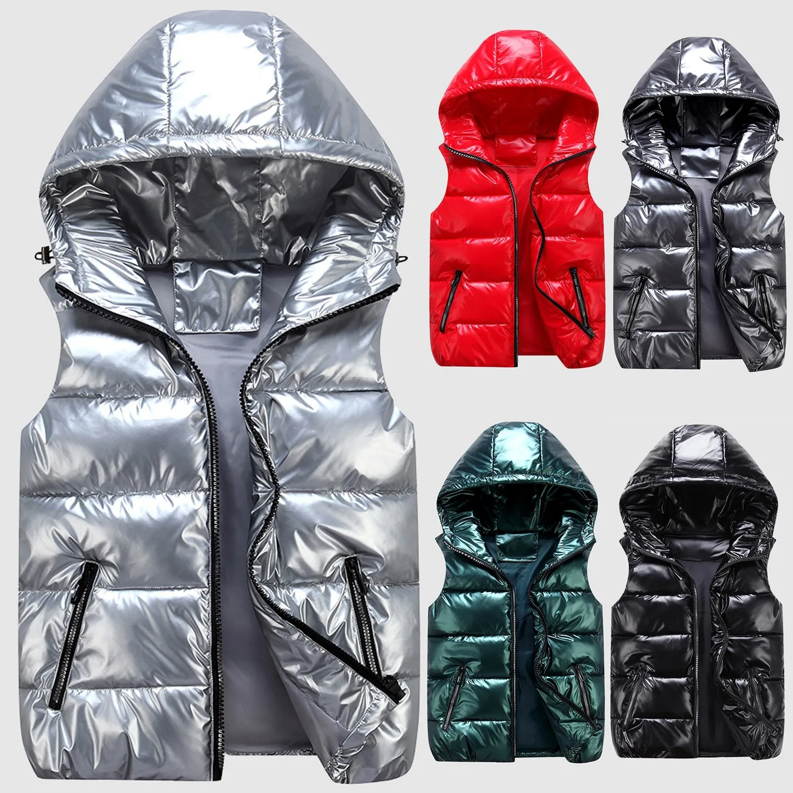 

Жилет женский с капюшоном, безрукавка-пуховик с хлопковой подкладкой, модная уличная одежда, халкон