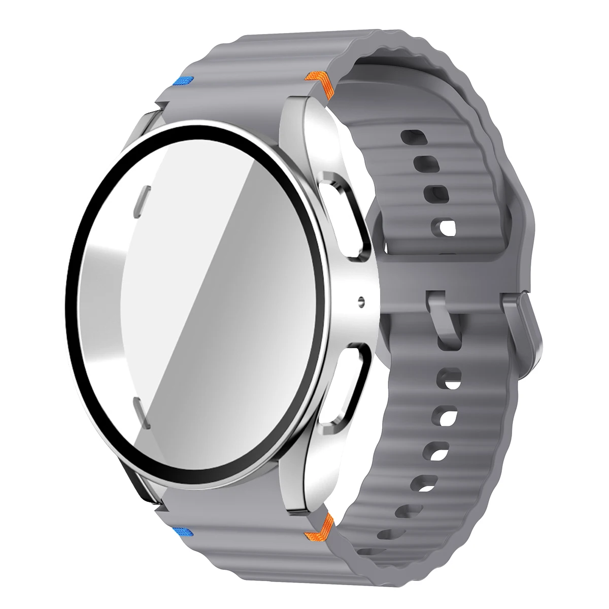 Silicone Watch Band with Case and Screen Protector Bumper