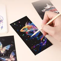 12 colorful bookmark scratch paper handmade DIY, bookmark drawing portable graffiti scratch drawing 2