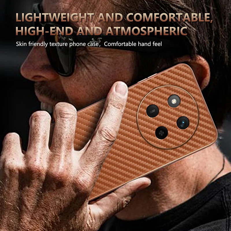 Luxury PU Plating Carbon Fiber Protective Back Cover Case