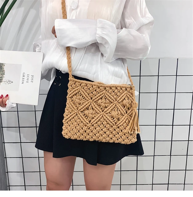 Gustave 2 Pcs Women Straw Crossbody Shoulder Bag Small Cell Phone Purse  Summer Beach Woven Rattan Bags Casual Mini Satchel Pouch