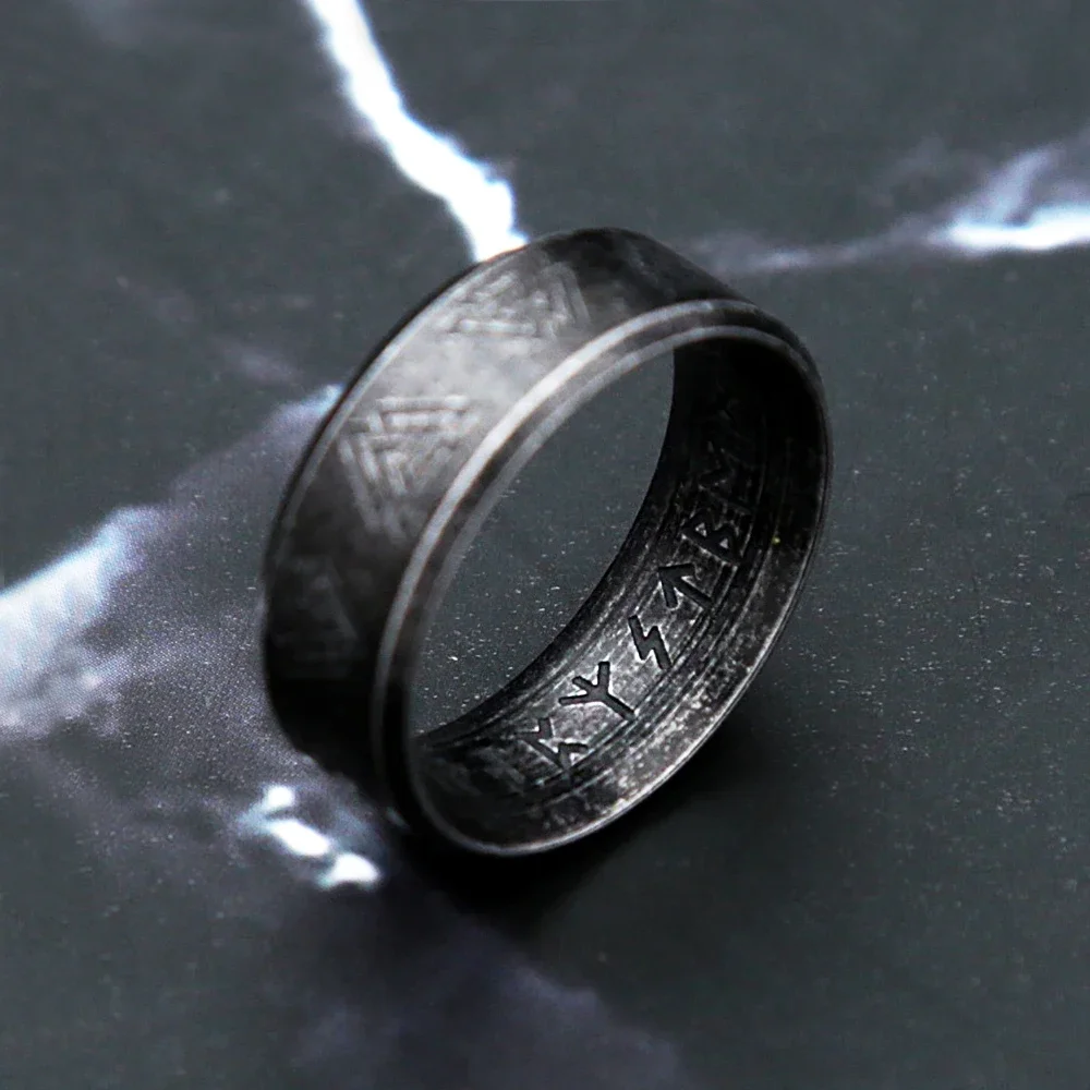 Vintage Viking Rune Stainless Steel Rings For Men Nordic Ring Fashion Valknut Celtic Knot Amulet Jewelry Gifts stainless steel ring finger ring