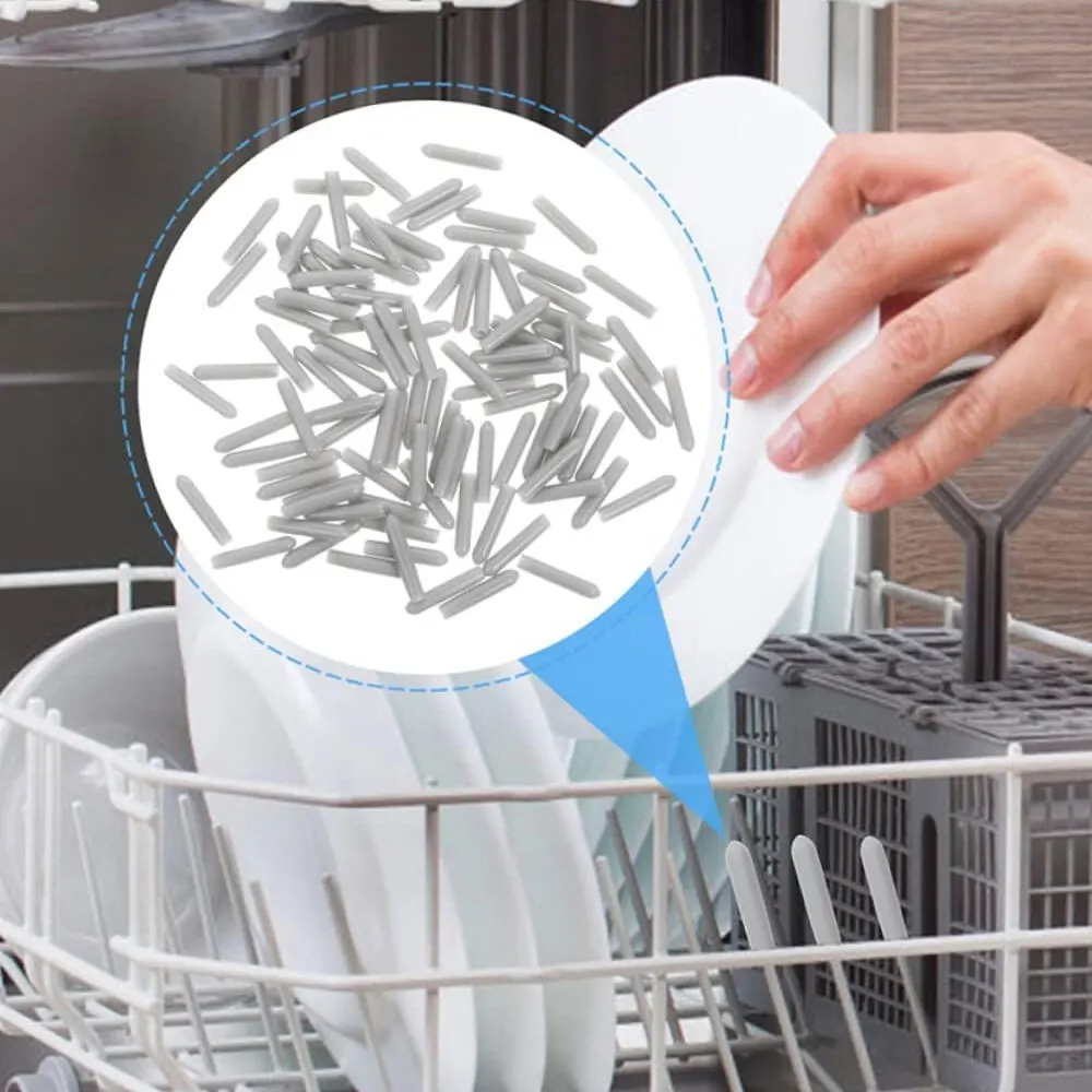 100pcs Dishwasher Rack Caps Tip Cover Cap Flexible Round End Caps Protective Sleeves For Sharp Article To Prevent Collision dishwasher rack caps