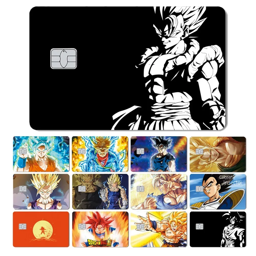 Anime Dragon Ball Goku Cool Sticker Film Skin Large Small No Chip Per Bus Card Credit Debit Bank Card Front Side Ht12