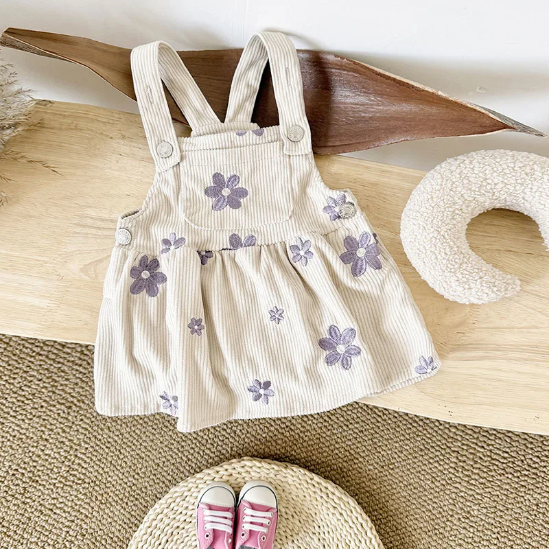 Cute Purple Embroidered Baby Girls Dress