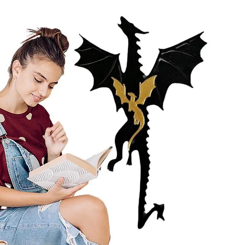 Dragon Bookmark Cool Black With Sun And Clouds Bookshelf Display Decorations For Christmas Halloween Thanksgiving Birthday Gift