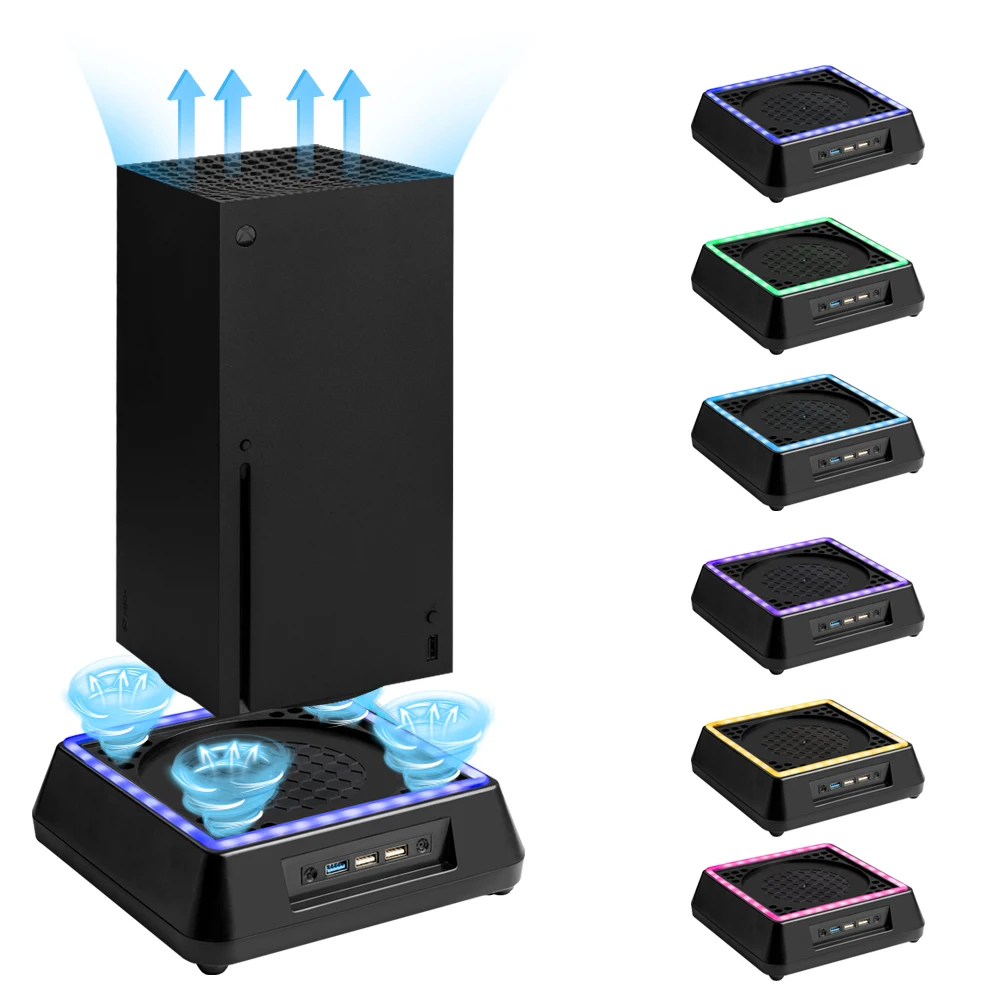 Support de Ventilateur de Refroidissement Compatible avec Xbox Series X  avec Kit Accessoire pour Support de Casque, Système de Refroidissement par  Ventilateur pour Series X avec Chargeur de Manette : : Jeux
