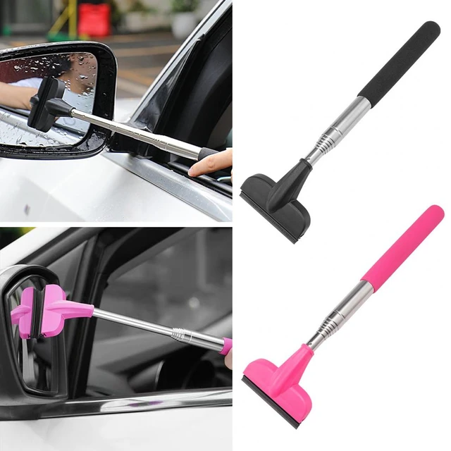 Multifunctional Car Side Mirror Squeegee Cleaner Telescopic Long Handle PE  Natural Rubber for Auto Rearview Mirror Wiper - AliExpress