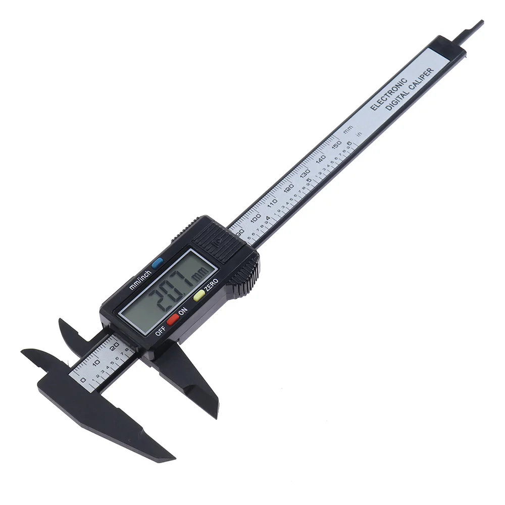 

150mm 6 inch LCD Digital Caliper Electronic Carbon Fiber Vernier Gauge Micrometer Measuring Tool