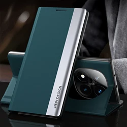 Luxury Business Plating Leather Flip Phone Cover with PU Stand - Note 14 4G 163MM (Dark Green)