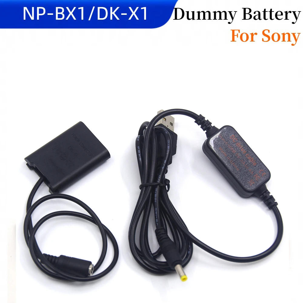 Cavo Cc Usb + Np-Bx1 Batteria Fittizia Dk-X1 Accoppiatore Per Sony Cybershot Rx1R Dsc-Rx1 Dsc-Rx100 Ii Dsc-Rx1R Hdr-Gwp88E Fdr-X100