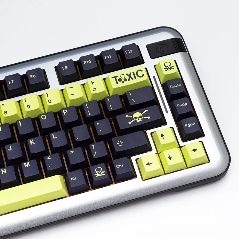 

141 Keys JTK Toxic Keycap Black Dark Gray Chreey Height Pbt Sublimation Green Ningzhi 61/68/84/87/98 Poison Keyboard Keycaps