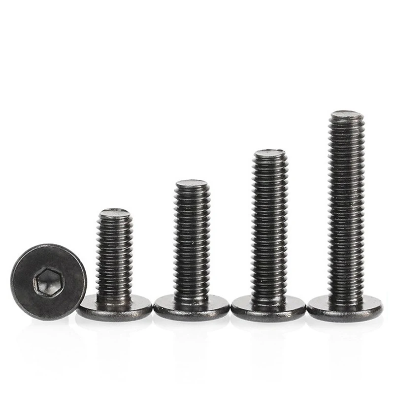 Hexagon socket head bolt Hex socket screw Hexagon socket screw Hexagon socket head screw Stainless steel screw 10-50Pcs M2 M2.5 M3 M4 M5 M6 CM Black Stainless Steel Hex Socket Ultra Thin Super Low Flat Head Allen Cap Screw Bolt