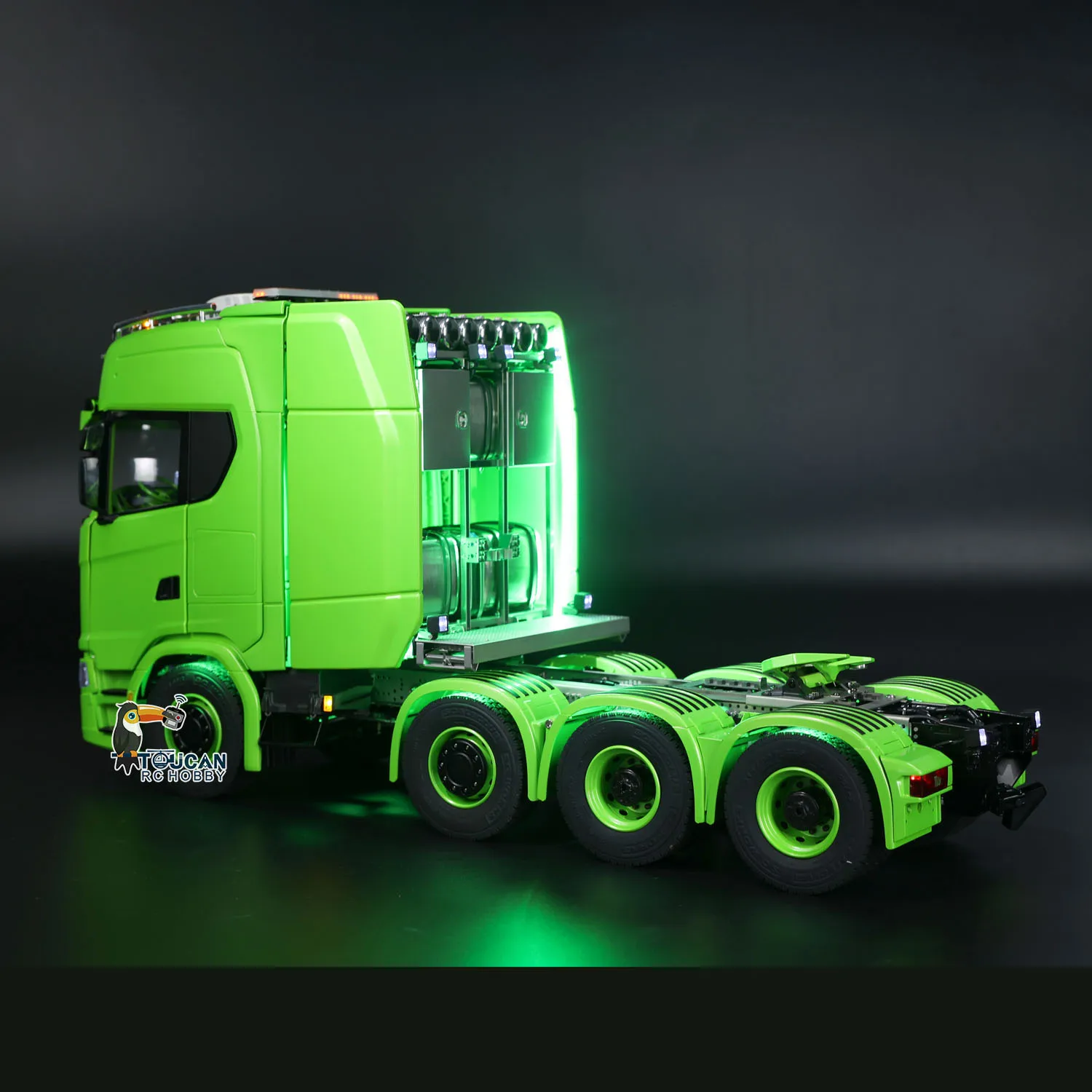 770S 1/14 RC Tractor Truck 8x8 Metal Chassis RTR Remote Control Lorry Car 3 Axles Trailer Lights Sounds Magnetic Roof Smoke Unit 4