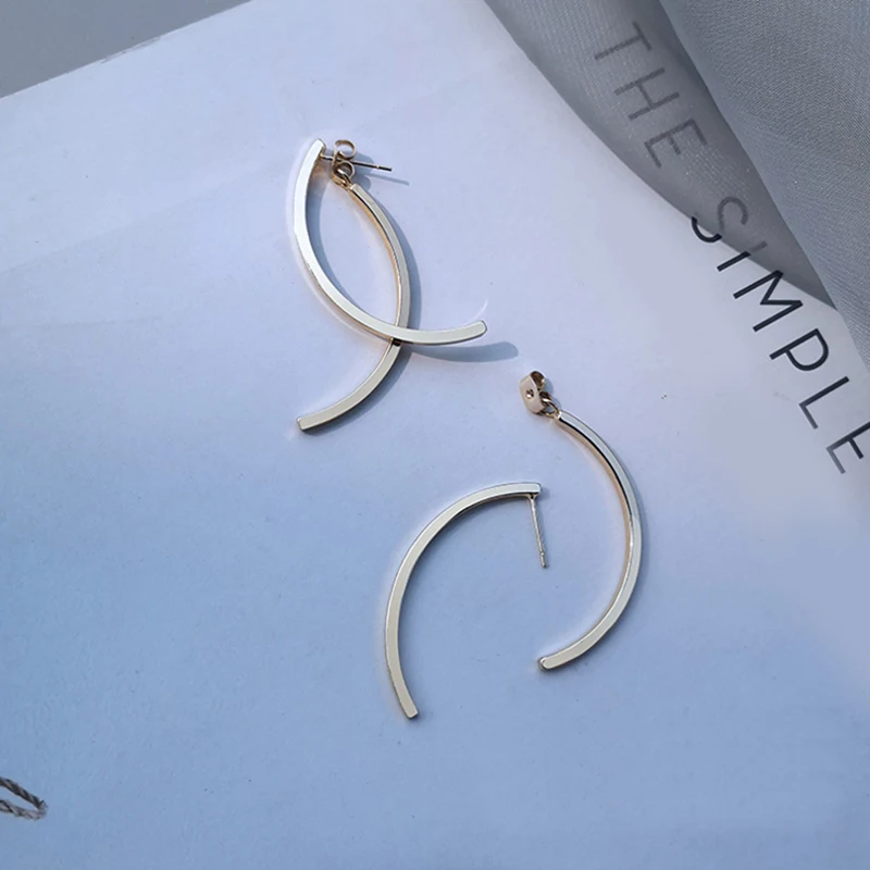 Hoop Earrings Minimalist Geometric Women Geometrical Round Earrings Metal Fashion Jewelry Statement Drop Earstud hoop earrings geometric earrings