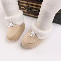 Baby Autumn/Winter Men's and Women's Baby Boots Fashion Learning Walking Soft Sole Black Warm Shoes Newborn 0-18M 6