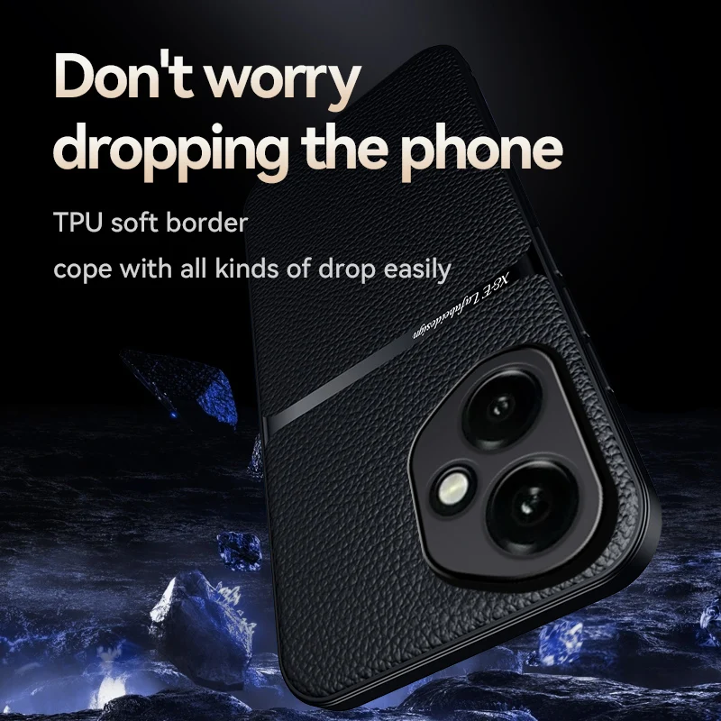 Ultra-Thin Magnetic PU Leather Phone Case with Drop-Proof Camera Protection