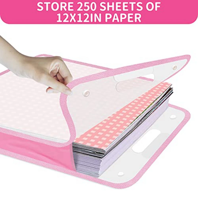 3 PCS Paper Storage Scrapbook Paper Organizer 12X12 Scrapbook Paper Storage  Organizer Pink For Holding Scrapbook, Vinyl Paper - AliExpress