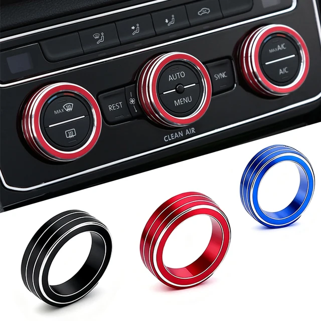 Auto Car AC Control Ring Trim Cover Car Interior Accessories For VW Tiguan Atlas T-roc Ateca FR Passat B8 Variant 2017-2019 1