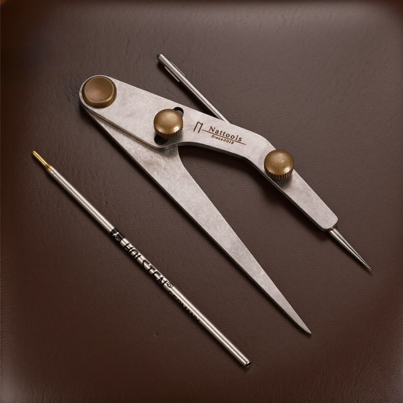 Leather Scribing Gauge Tool with Locking Needle for Leathercraft DIY