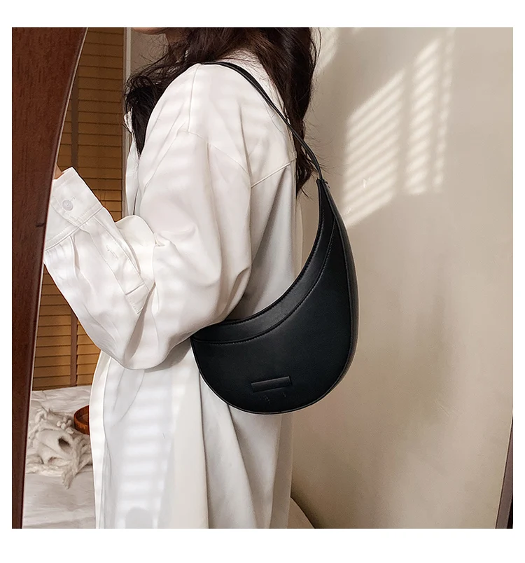 Shoulder Bags luxury JIOMAY Women Shoulder Bag 2022 PU Leather Purse and Handbag Female Shopper Summer Fashion Simple Irregular Underarm Crescent Bag large shoulder bag