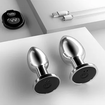 Adult Metal Vibrating Butt Plug Male and Female Dildo Magnetic Charging Butt Plug Masturbator Male and Female Sex Toys For women 6