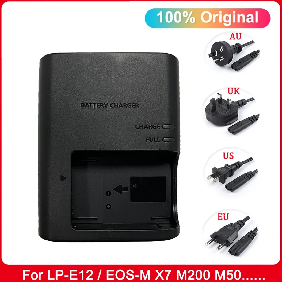 Caricabatterie Originale Lc-E12E Per Batteria Canon Lp-E12 Eos M Eos M200 M50 M50Ii M10 M100 100D Rebel Sl1 Kiss X7 Sx70 Eos Rebel Sl1